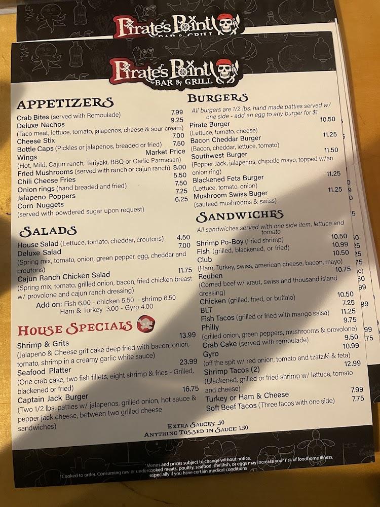 Pirate's Point Bar & Grill Menu image 3