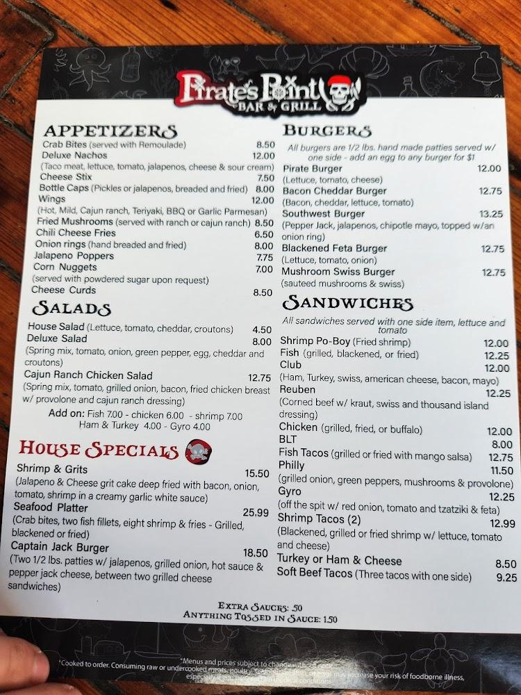 Pirate's Point Bar & Grill Menu image 4